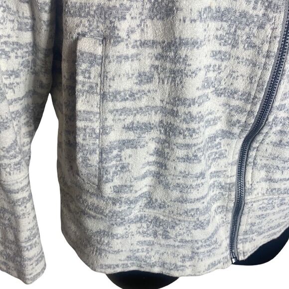 Zyia active textured knit grey/cream zip up jacket stretchy athleisure lounge - Picture 6 of 10